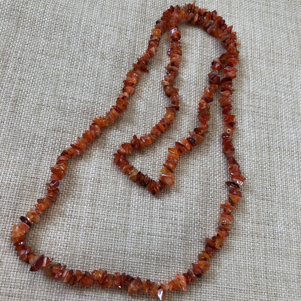 Sacral Chakra Gemstone Long Necklace